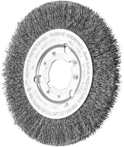 PFERD WHEEL BRUSH W/ARBOR HOLE CRIMPED STEEL RBU 15012/22.2 ST 0.25 SG